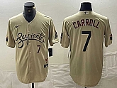 Men's Arizona Diamondbacks #7 Corbin Carroll Number 2021 Gold City Connect Cool Base Stitched Jerseys,baseball caps,new era cap wholesale,wholesale hats